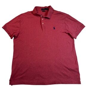 Polo Ralph Lauren Custom Slim Fit Pink Short Sleeve Polo‎ Shirt Men's Size L